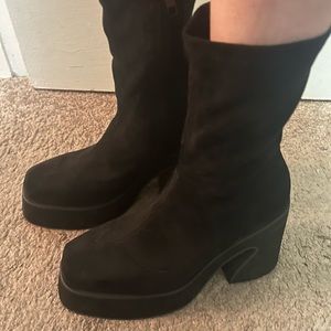 Chunky Black Y2K Bratz Sock Boots sz 8